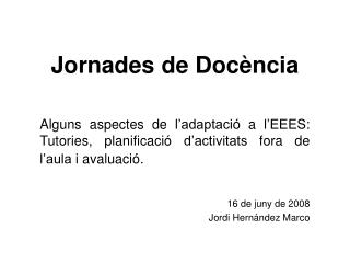 Jornades de Docència