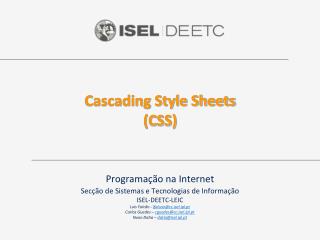 Cascading Style Sheets (CSS)