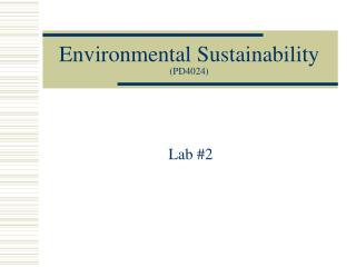 Environmental Sustainability (PD4024)