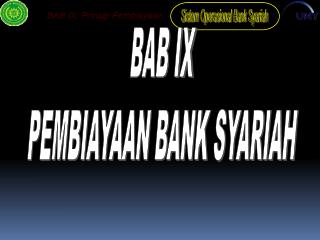 BAB IX PEMBIAYAAN BANK SYARIAH