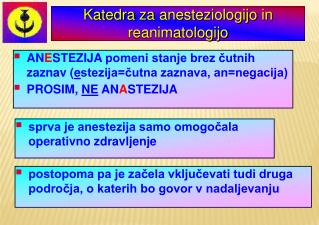 Katedra za anesteziologijo in reanimatologijo