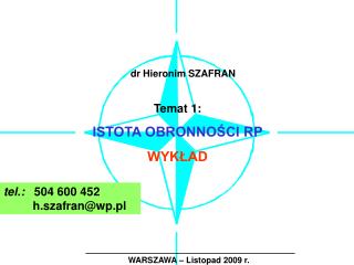 WARSZAWA – Listopad 2009 r.