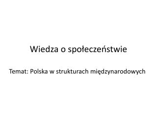 Wiedza o społeczeństwie