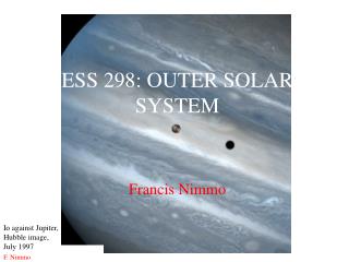 ESS 298: OUTER SOLAR SYSTEM