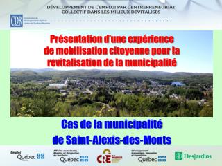 Présentation d’une expérience de mobilisation citoyenne pour la revitalisation de la municipalité