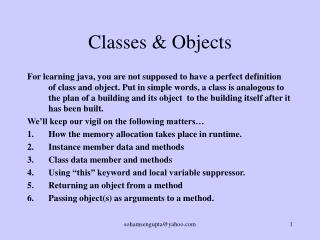 Classes &amp; Objects