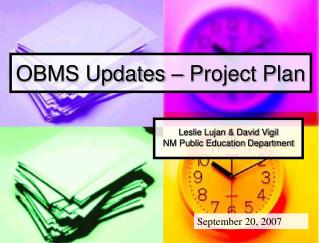 OBMS Updates – Project Plan