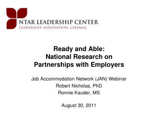 Ready and Able: National Research on Partnerships with Employers