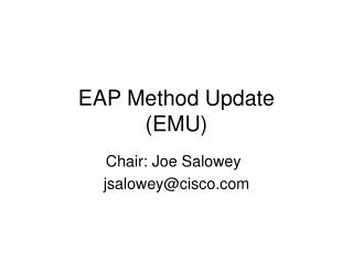 EAP Method Update (EMU)