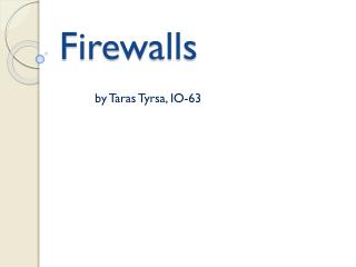 Firewalls