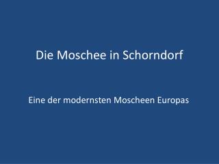 Die Moschee in Schorndorf