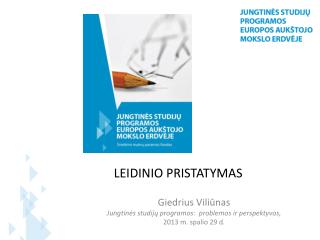 LEIDINIO PRISTATYMAS