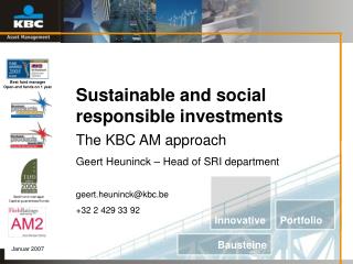 Sustainable and social responsible investments