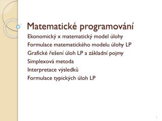 Matematické programování