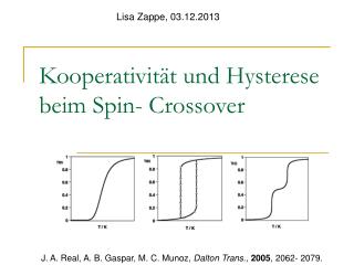 Kooperativität und Hysterese beim Spin- Crossover