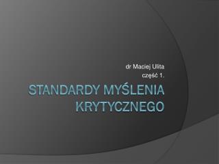 Standardy myślenia krytycznego