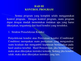 BAB III KONTROL PROGRAM