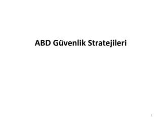 ABD Güvenlik Stratejileri