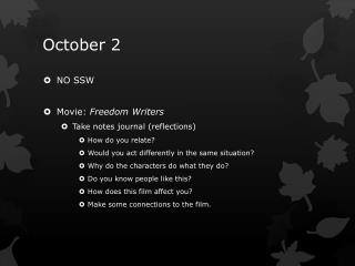 October 2