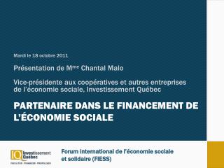 Partenaire dans le financement de l’économie sociale