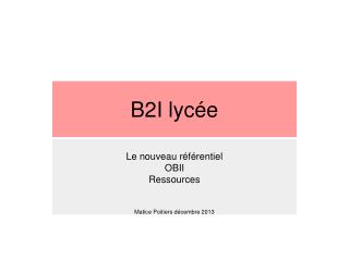 B2I lycée