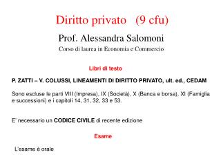 Diritto privato (9 cfu)