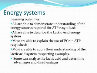 Energy systems