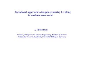Variational approach to isospin symmetry breaking