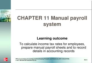 CHAPTER 11 Manual payroll system