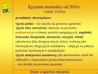 Egzamin maturalny od 2010 r.