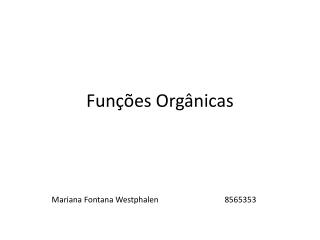 Funções Orgânicas