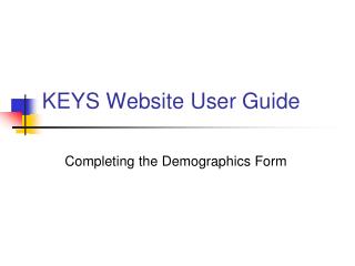 KEYS Website User Guide