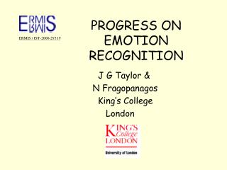 PROGRESS ON EMOTION RECOGNITION