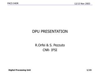 DPU PRESENTATION