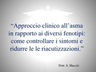 Dott. S. Macciò