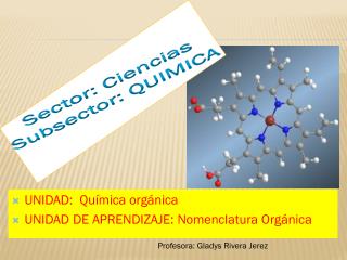 UNIDAD: Química orgánica UNIDAD DE APRENDIZAJE: Nomenclatura Orgánica