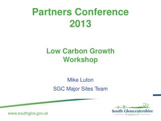 Partners Conference 2013 Low Carbon Growth Workshop