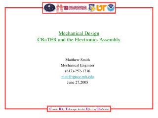 Mechanical Design CRaTER and the Electronics Assembly