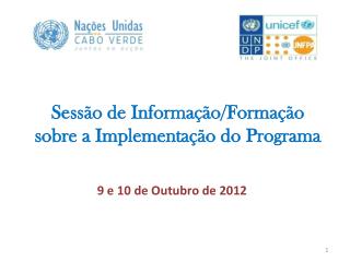 Sessão de Informação/Formação sobre a Implementação do Programa