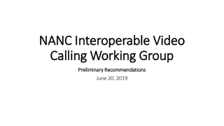 NANC Interoperable Video Calling Working Group