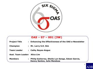 OAS – 07 – 001 (3W)