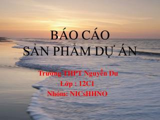 BÁO CÁO SẢN PHẨM DỰ ÁN