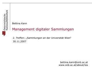 Management digitaler Sammlungen