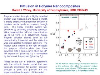 Diffusion in Polymer Nanocomposites Karen I. Winey, University of Pennsylvania, DMR 0908449