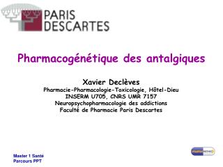 Pharmacogénétique des antalgiques