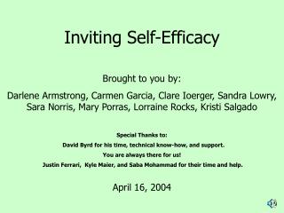 Inviting Self-Efficacy