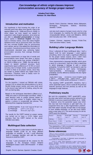 Can knowledge of ethnic origin classes improve pronunciation accuracy of foreign proper names?