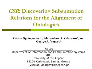 CSR : Discovering Subsumption Relations for the Alignment of Ontologies