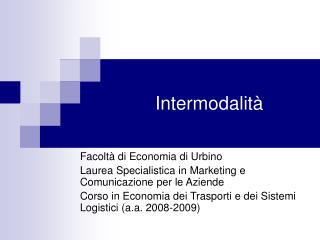 Intermodalità