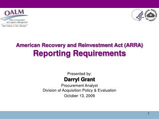 American Recovery and Reinvestment Act (ARRA) Reporting Requirements